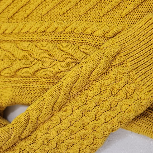 Zara Mustard Yellow Cable Knit Sweater. Size L - Picture 5 of 8